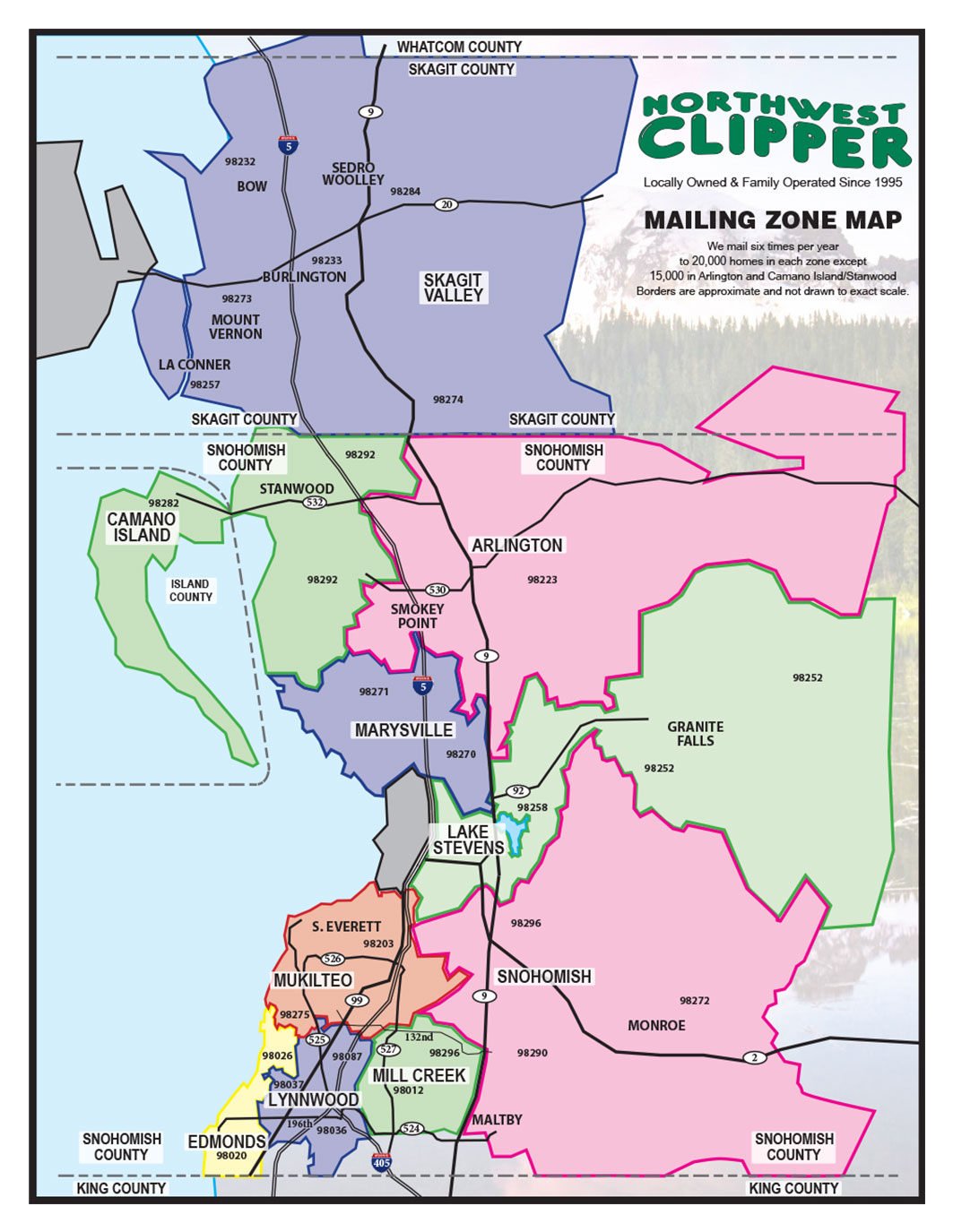 Northwest Clipper Mailing Areas